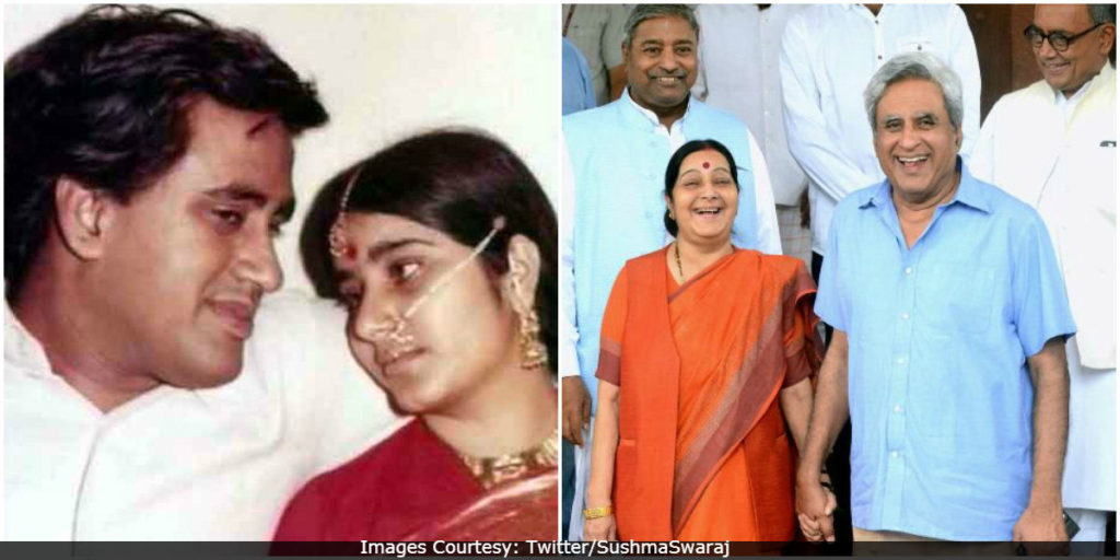 Sushma Swaraj and her husband