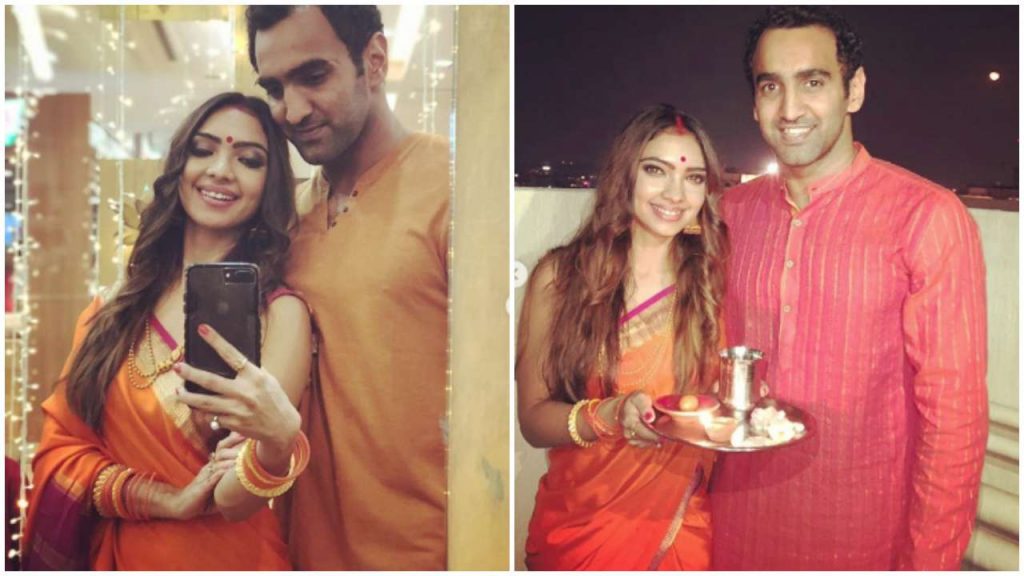 Pooja Banarjee And Sandeep Sejwal  karwa chauth pics