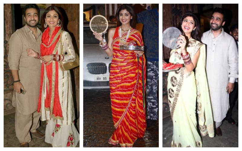 Shilpa Shetty And Raj Kundra Karwa chauth pics 