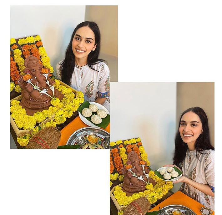 Manushi Chhillar Ganapati celebration  2020