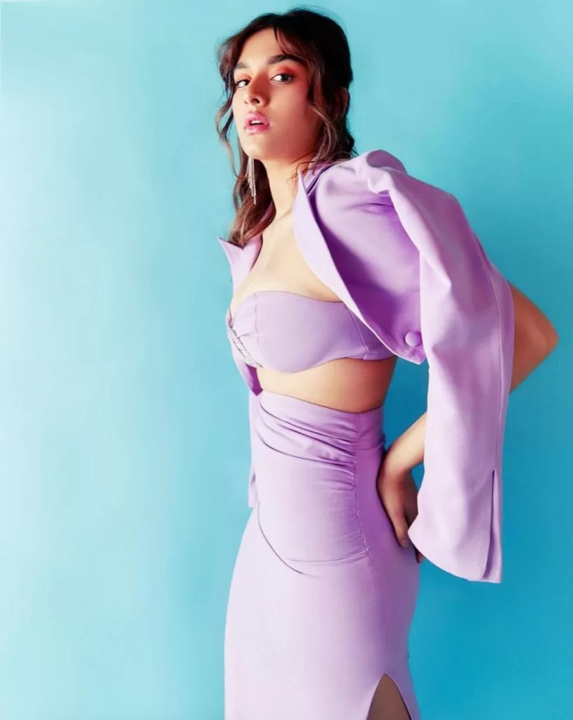Saiee Manjrekar looks beautiful in purple dress