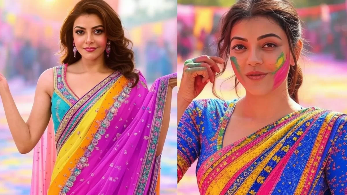 Kajal Aggarwal holi look in saree