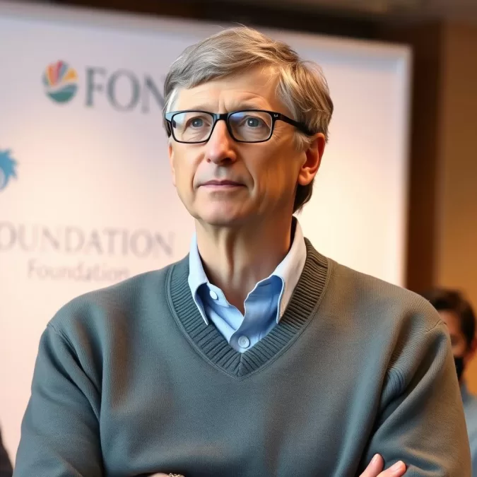 Bill Gates, fifth richest person in the world 2025, at a philanthropic event Bill Gates, fifth richest person in the world 2025, at a philanthropic event
