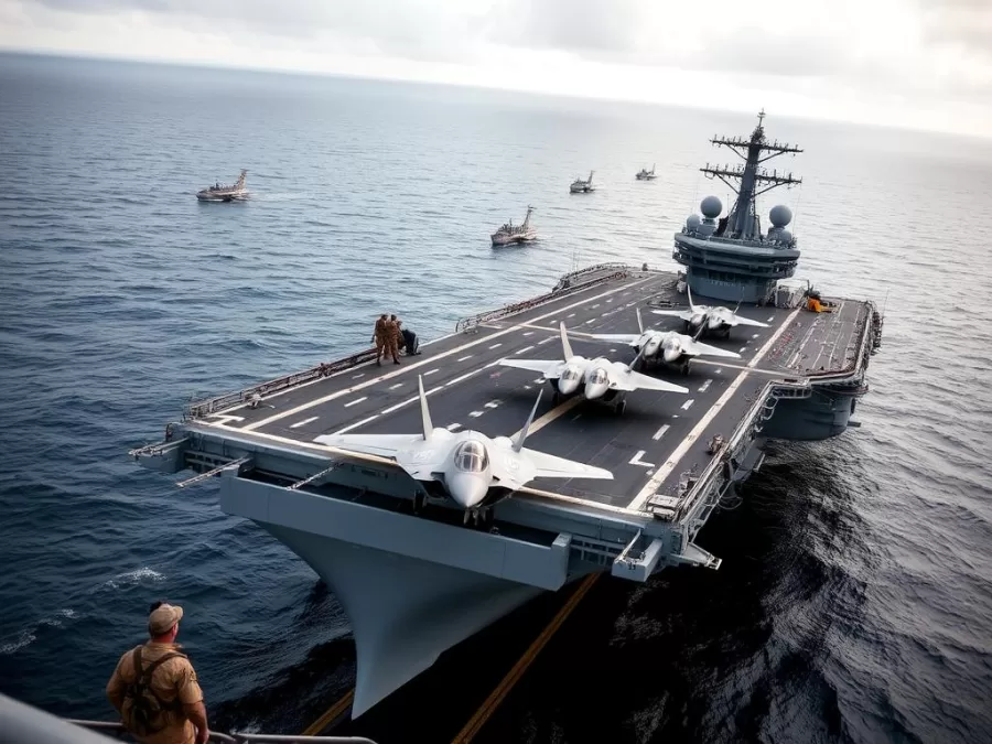 British Royal Navy aircraft carrier with F-35B jets and Royal Marines British Royal Navy aircraft carrier with F-35B jets and Royal Marines
