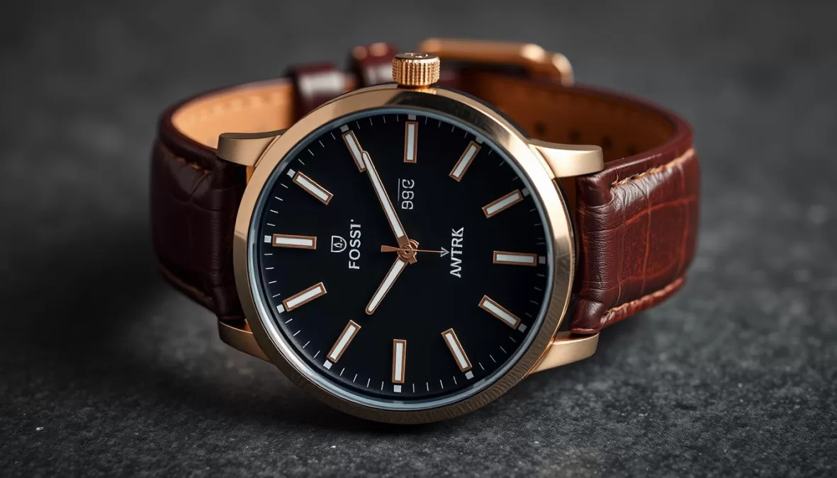 Fossil leather strap watches for men