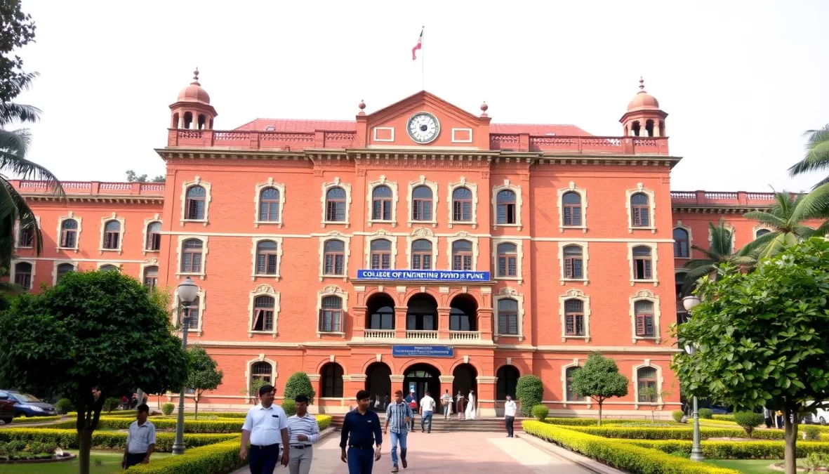 Historic main building of College of Engineering Pune, one of the top engineering colleges in India other than IIT and NIT Historic main building of College of Engineering Pune, one of the top engineering colleges in India other than IIT and NIT