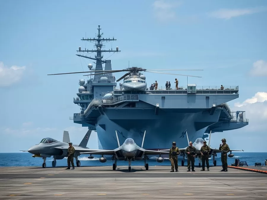 Japanese Self-Defense Forces showing Izumo-class carrier and F-35 jets Japanese Self-Defense Forces showing Izumo-class carrier and F-35 jets
