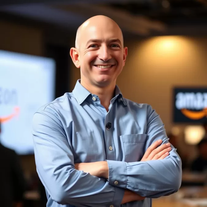 Jeff Bezos, second richest person in the world 2025, at an Amazon event Jeff Bezos, second richest person in the world 2025, at an Amazon event