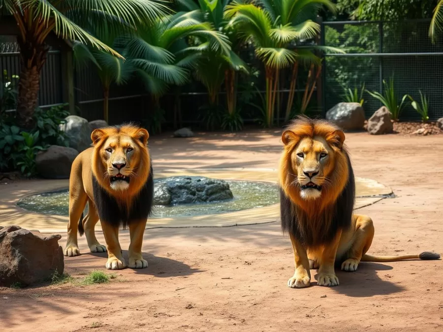 Lion enclosure at Thiruvananthapuram Zoo, featured in top 10 zoo in India Lion enclosure at Thiruvananthapuram Zoo, featured in top 10 zoo in India