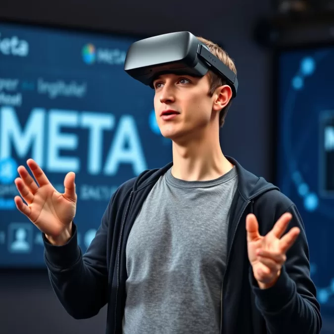 Mark Zuckerberg, third richest person in the world 2025, presenting Meta's latest technology Mark Zuckerberg, third richest person in the world 2025, presenting Meta's latest technology