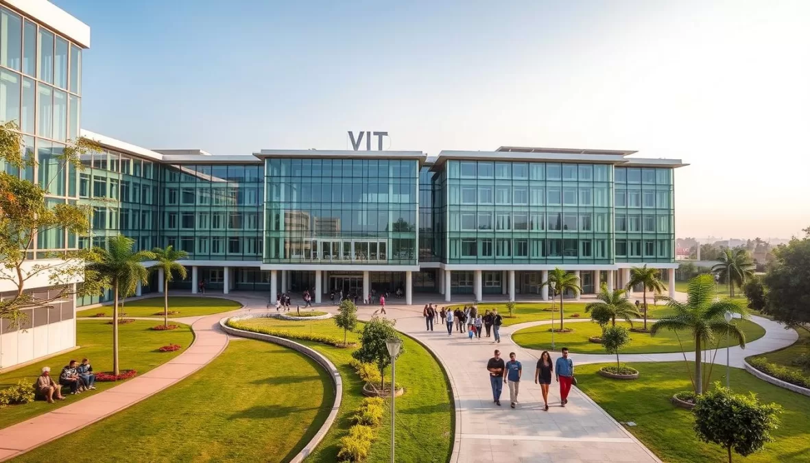 Modern campus view of VIT Vellore, ranked among top 10 engineering colleges in India other than IIT and NIT Modern campus view of VIT Vellore, ranked among top 10 engineering colleges in India other than IIT and NIT