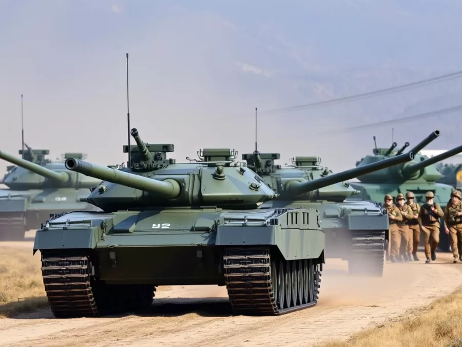 South Korean military exercises showing K2 tanks and soldiers South Korean military exercises showing K2 tanks and soldiers