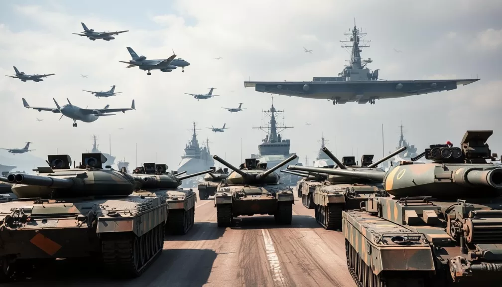 World's top 10 army forces in formation with military equipment