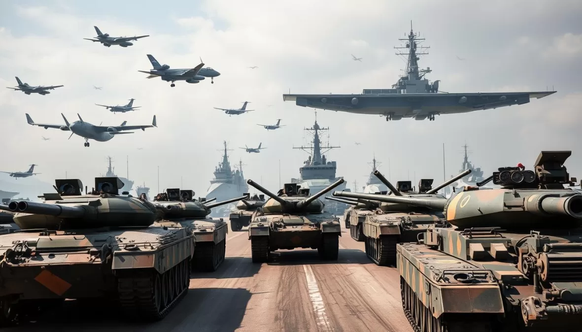 World's top 10 army forces in formation with military equipment