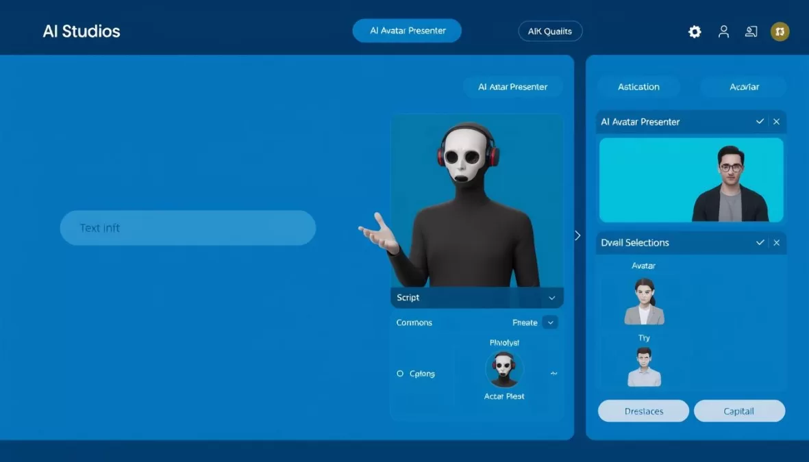 AI Studios by Deepbrain interface showing avatar creation AI Studios by Deepbrain interface showing avatar creation