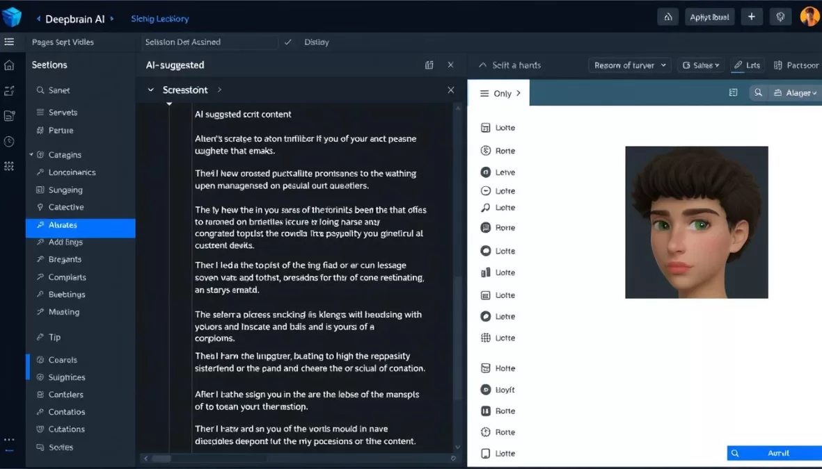 Deepbrain AI's script generation feature Deepbrain AI's script generation feature