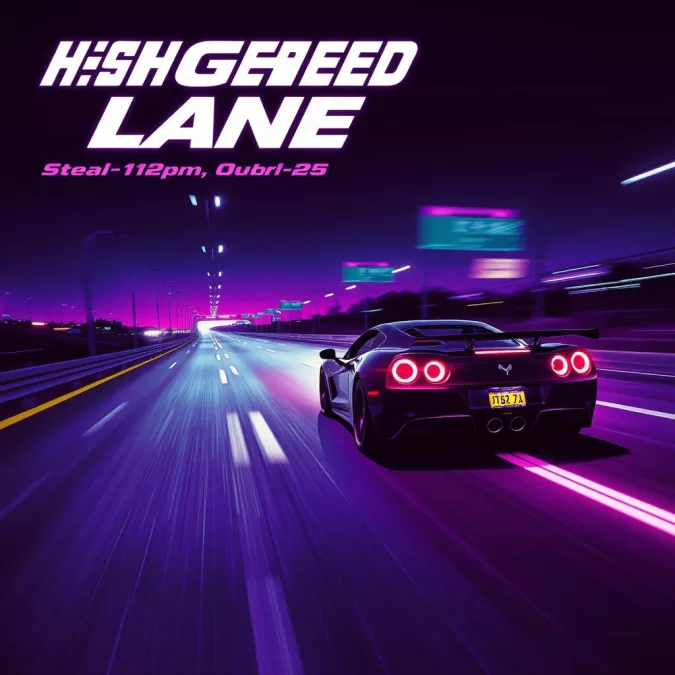 Drift King - High Speed Lane phonk track artwork with car theme
