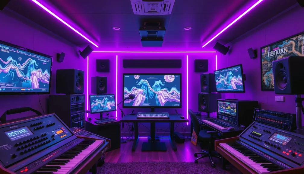 Phonk music evolution in 2025 showing DJ equipment and neon lights