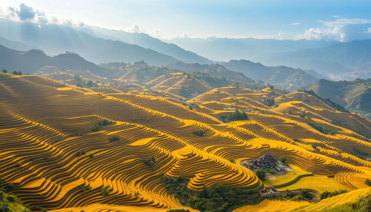 Terraced rice fields in Sapa with ethnic minority villages, one of the top 10 places to visit in Vietnam