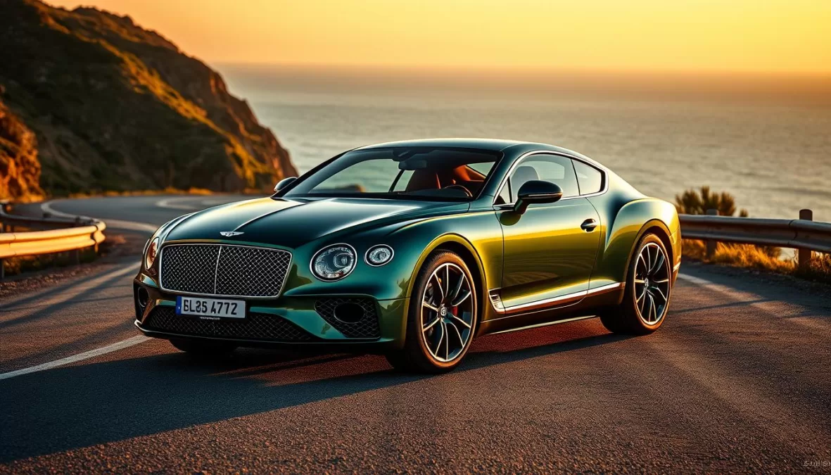 Bentley Continental GT Speed on a coastal road, representing grand touring among the best cars in the world
