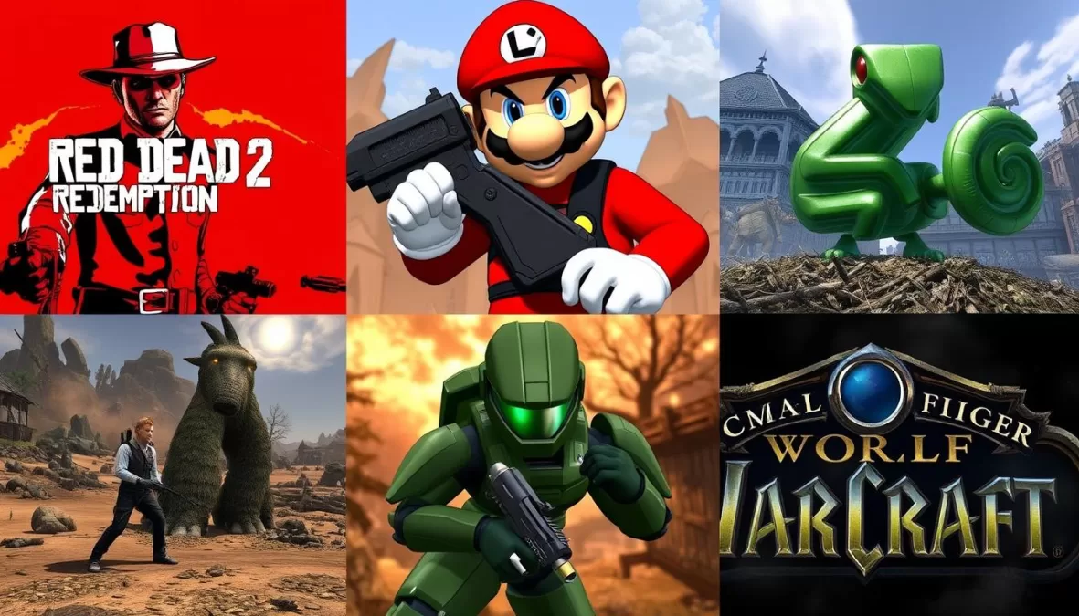 Collage of honorable mention games that just missed the top 10 video games of all time list