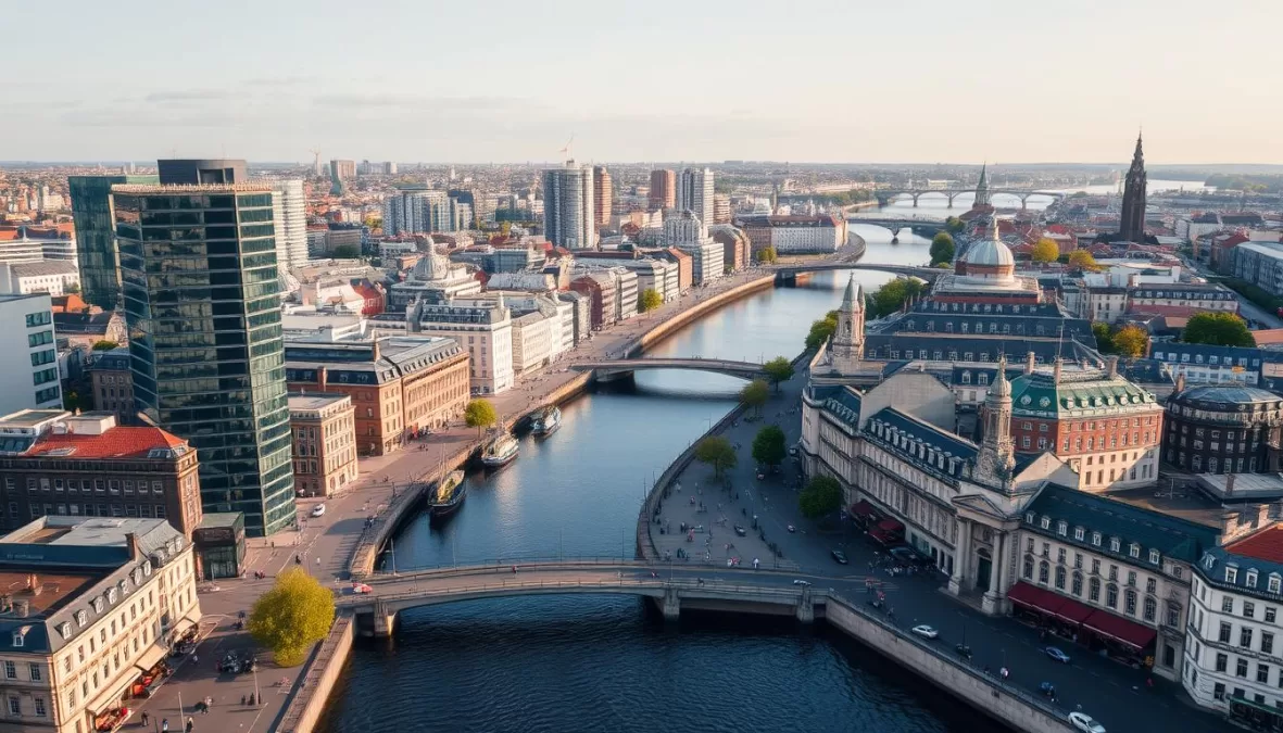 Dublin cityscape showing modern business district alongside historic architecture representing Ireland's work-life balance