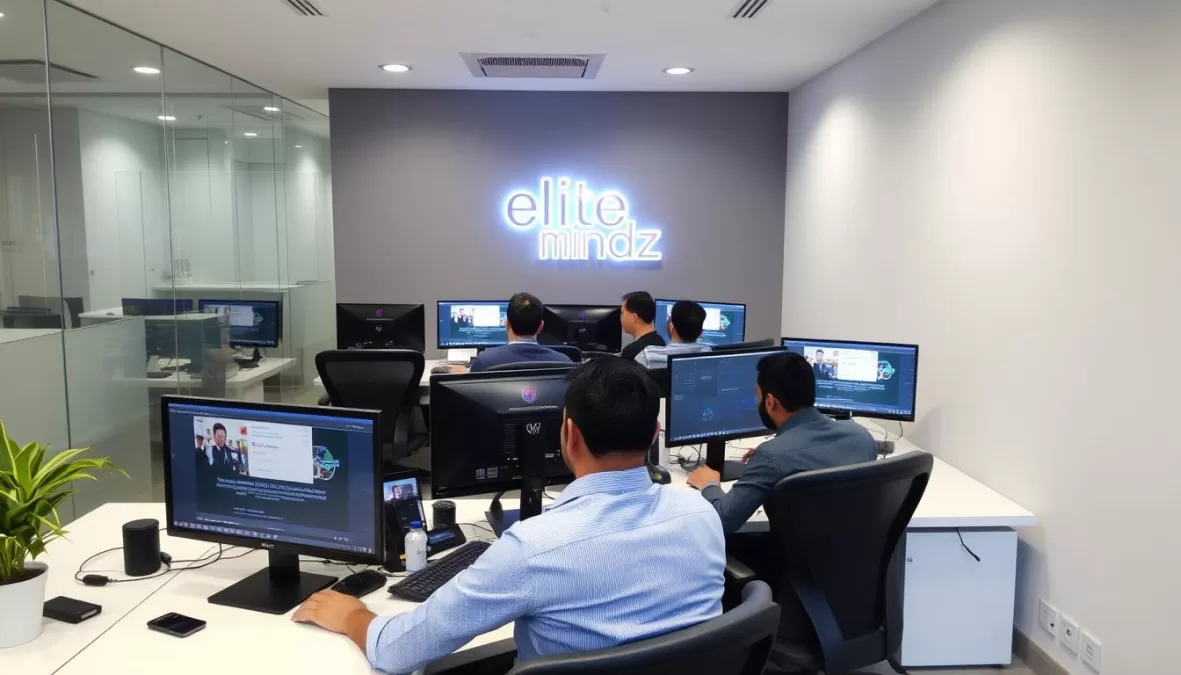 Elite Mindz office in Delhi showcasing their web development team