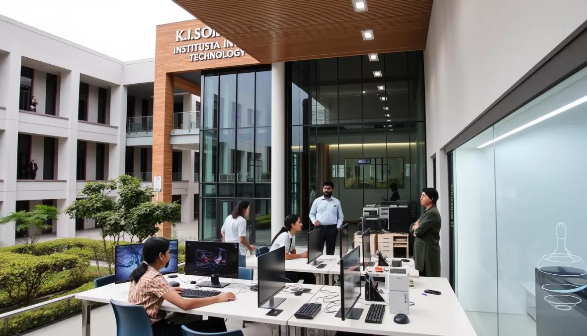 K.J. Somaiya Institute of Technology AI lab with students working on projects