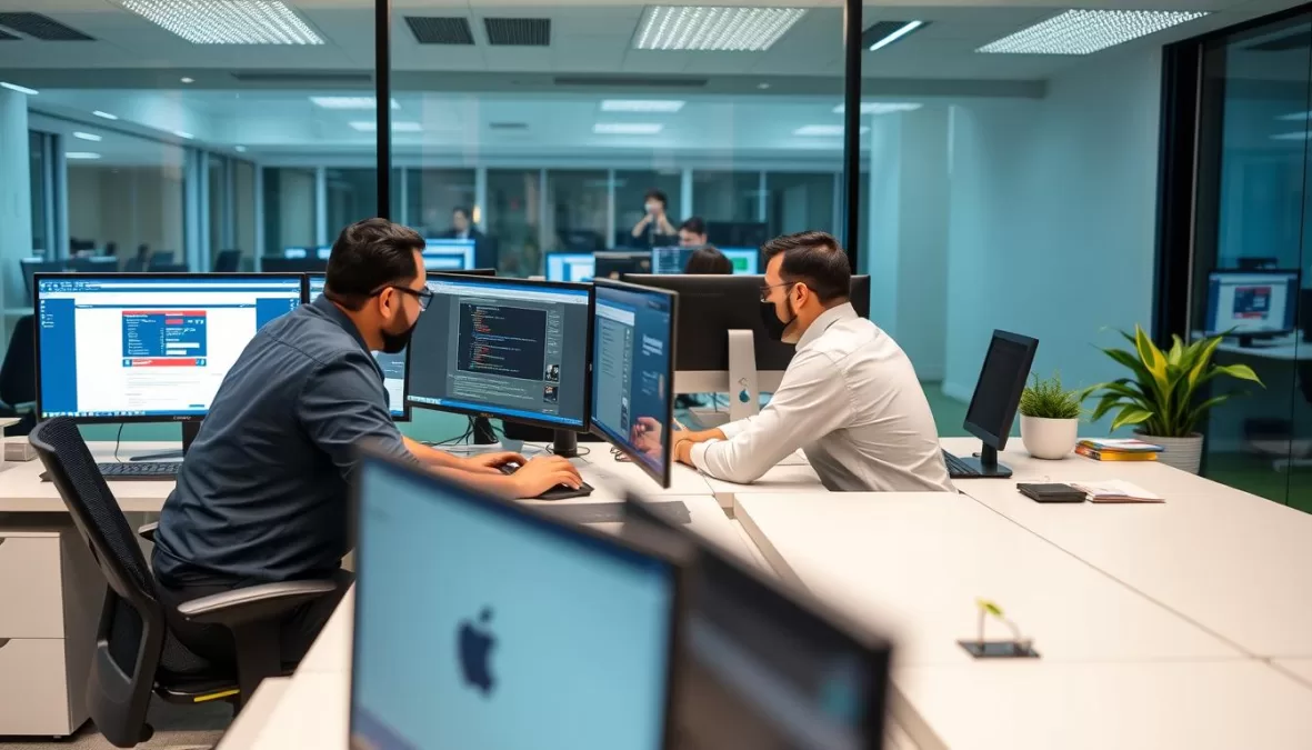 Linea Digitech web development team in their Delhi office