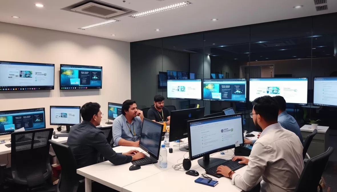 NexGen Innovators web development team in their Delhi office