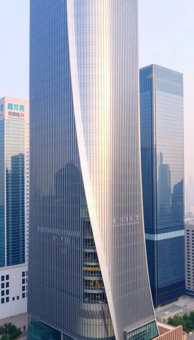 Ping An Finance Center with its distinctive tapered design in Shenzhen