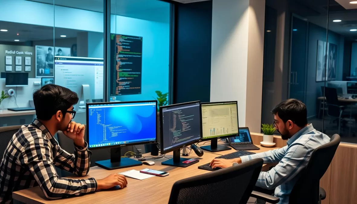 Radical Geeks Technologies team working on web development projects