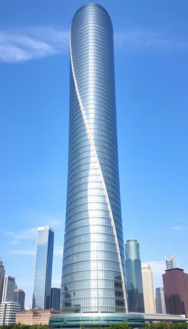 Shanghai Tower with its distinctive twisted design, third tallest building in the world 2025
