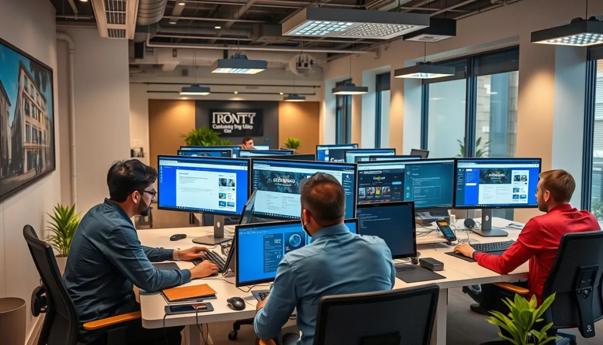 Softkingo web development team working on projects in Delhi