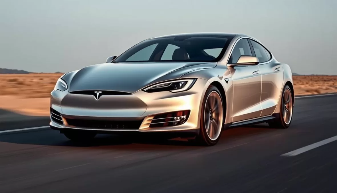 Tesla Model S Plaid on a highway, representing electric innovation among the best cars in the world