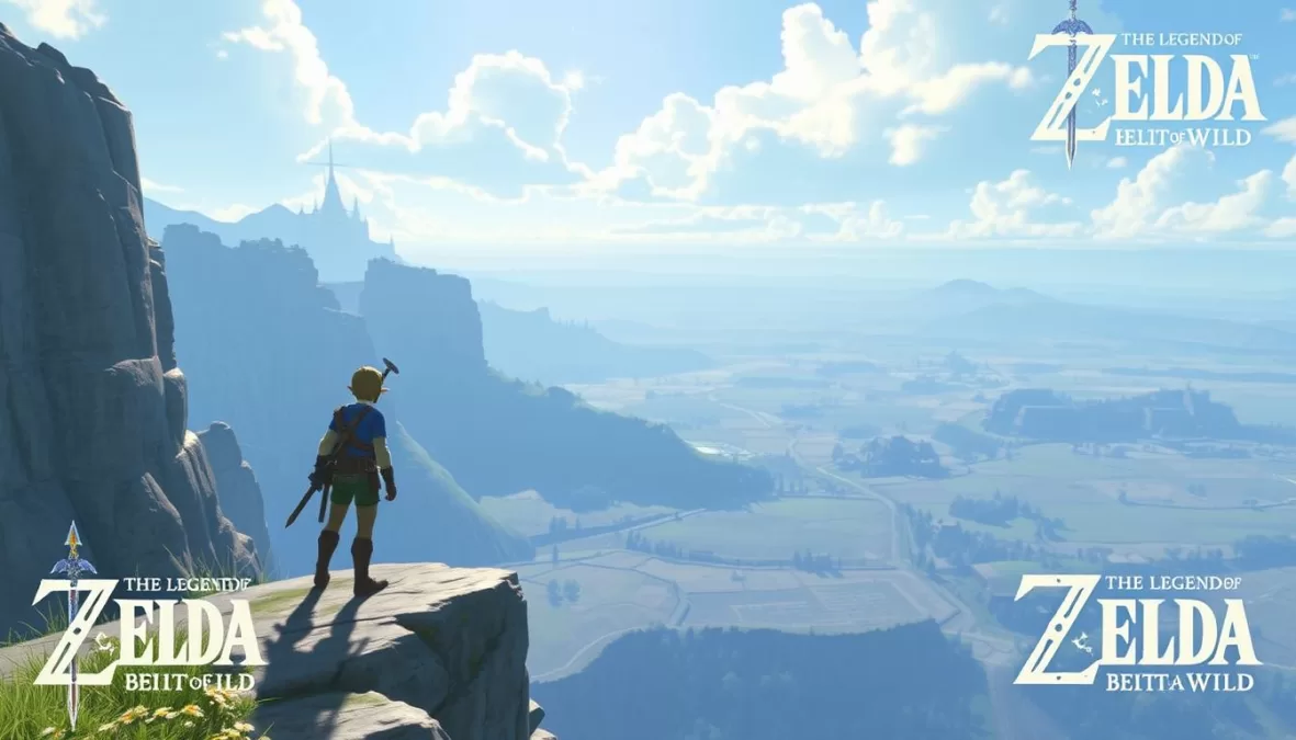 The Legend of Zelda: Breath of the Wild showing Link overlooking Hyrule, one of the top 10 video games of all time
