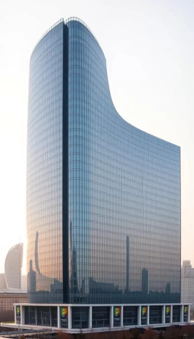 Tianjin CTF Finance Centre with its curved glass form