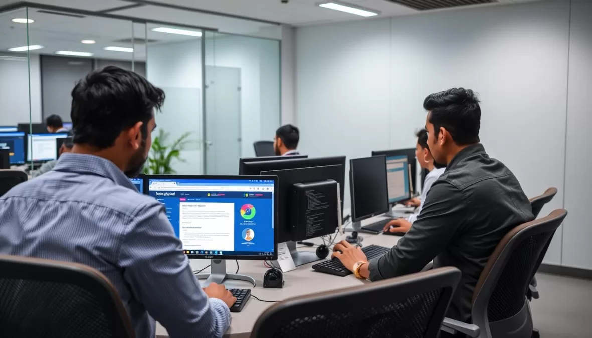 Weboconnect Technologies team working on web development projects