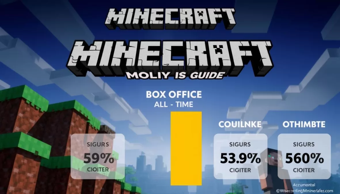 A Minecraft Movie poster showing its position as eighth highest-grossing movie of all time 2025