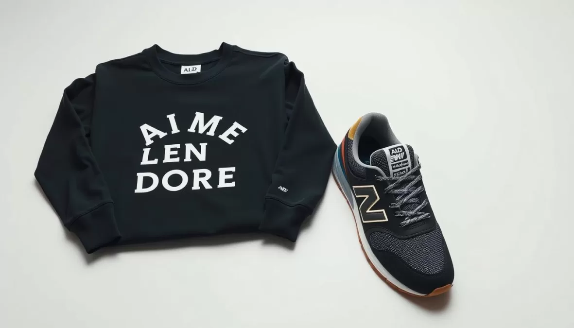 Aimé Leon Dore logo sweatshirt and New Balance collaboration sneakers