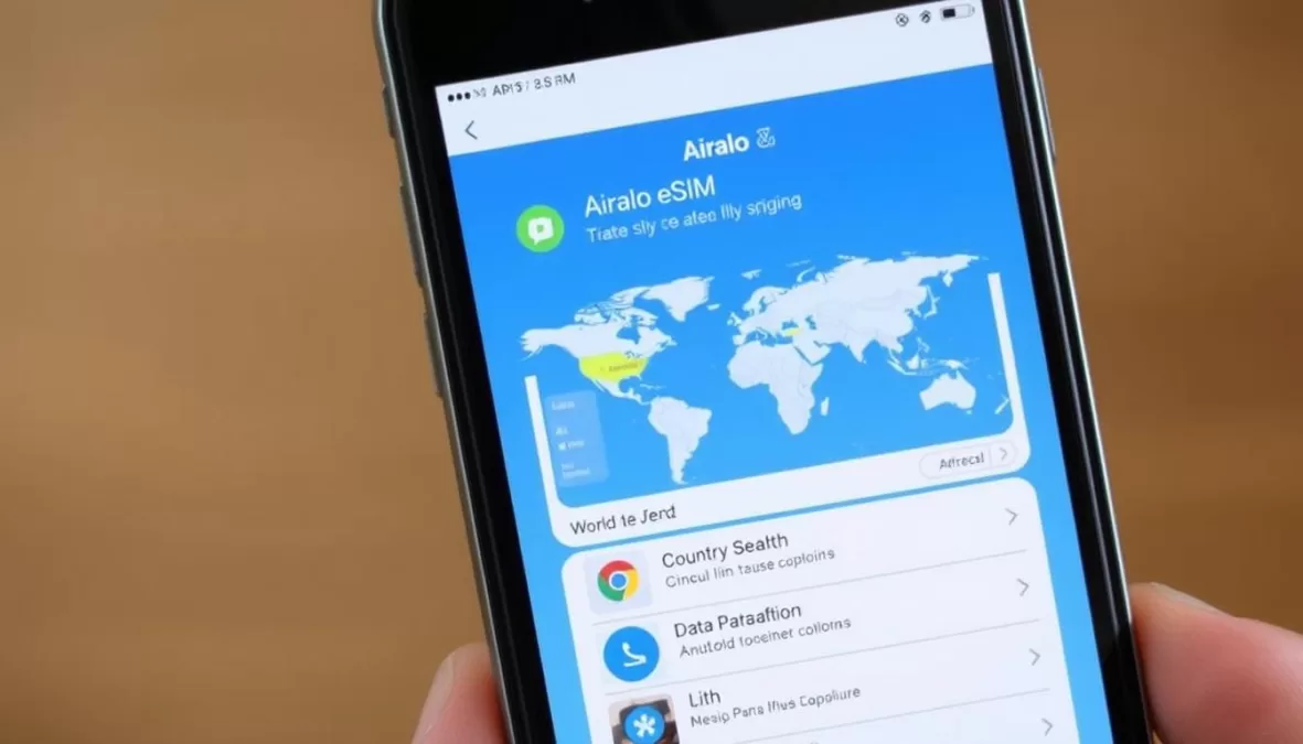 Airalo eSIM app interface showing global connectivity options