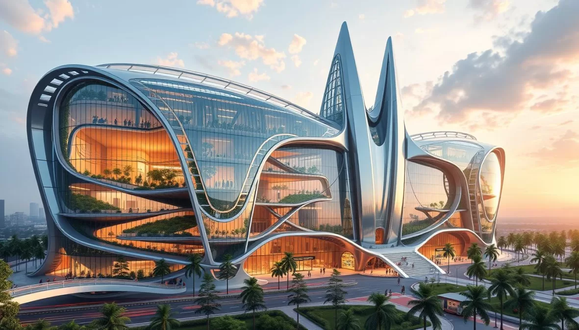 Architectural rendering of an upcoming mega-mall project in India set to join the ranks of the biggest malls in India by 2025