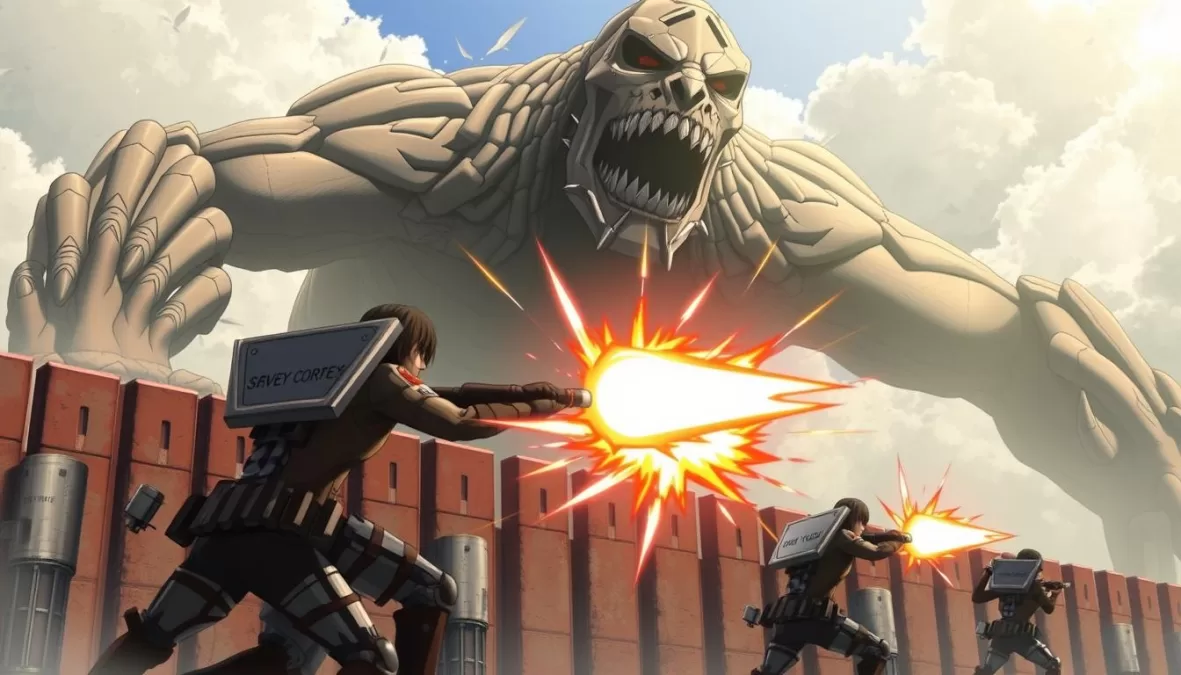 Attack on Titan - Titans attacking the wall from the Top 10 TV Series with the Highest IMDb Ratings of All Time