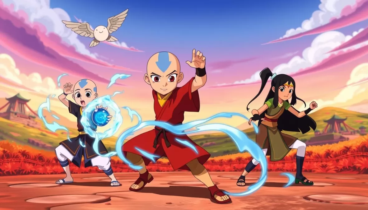 Avatar: The Last Airbender - Aang and his friends from the Top 10 TV Series with the Highest IMDb Ratings of All Time