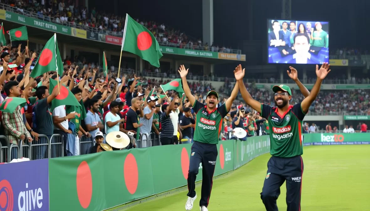 BPL match in Dhaka with enthusiastic Bangladeshi cricket fans