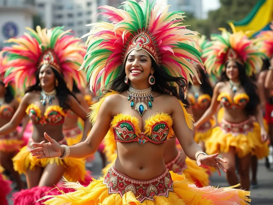 Brazilian women celebrating during Carnival in Rio de Janeiro, showcasing the country's vibrant beauty and culture
