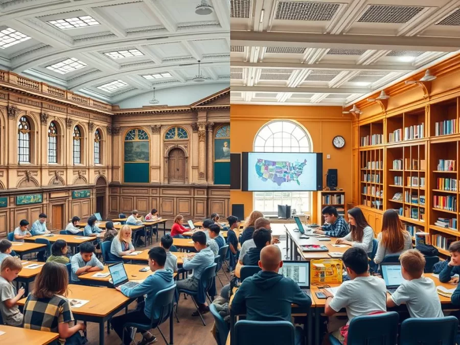 British education combining traditional academic settings with innovative learning approaches