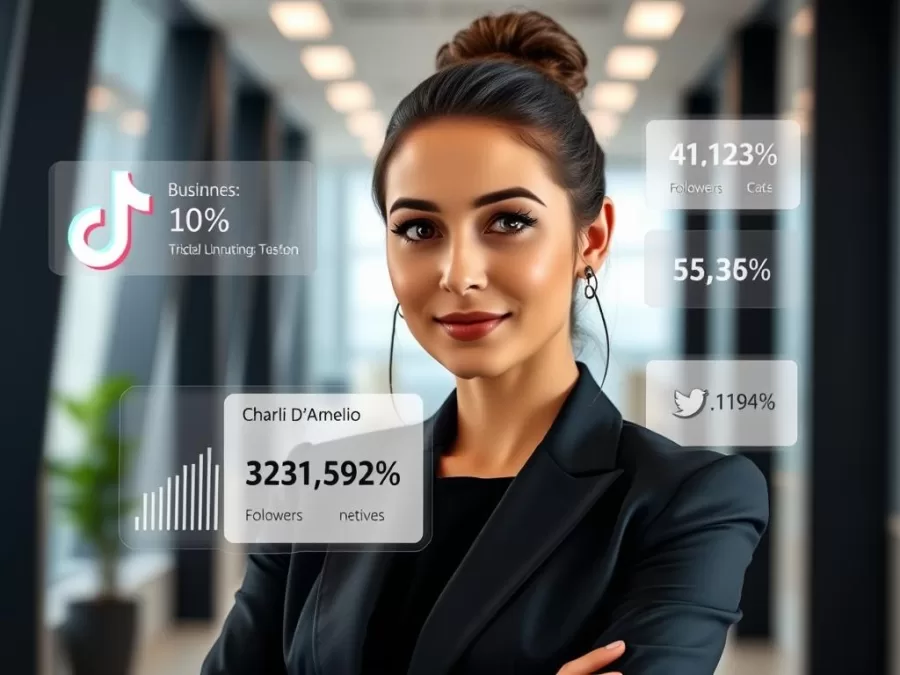 Charli D'Amelio 2025 social media stats highlighting her TikTok dominance and business ventures