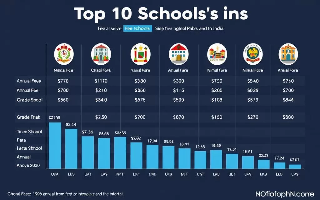 Comparative chart of fee structures for top 10 schools in India 2025-26