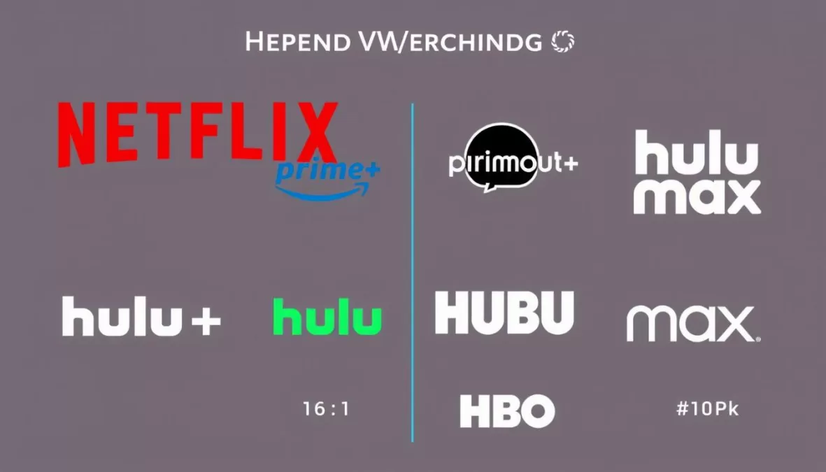 Comparison of streaming platforms showing logos of Netflix, Prime Video, Paramount+, and Hulu - Most-Watched TV Series 2024-25